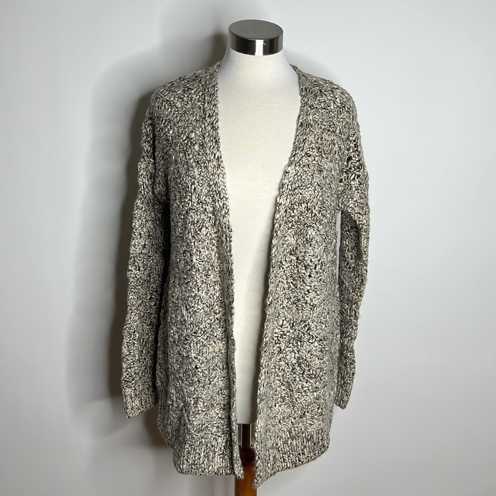LUCKY BRAND Wool Blend knitted‎ Longline Open Front Cardigan Size Small